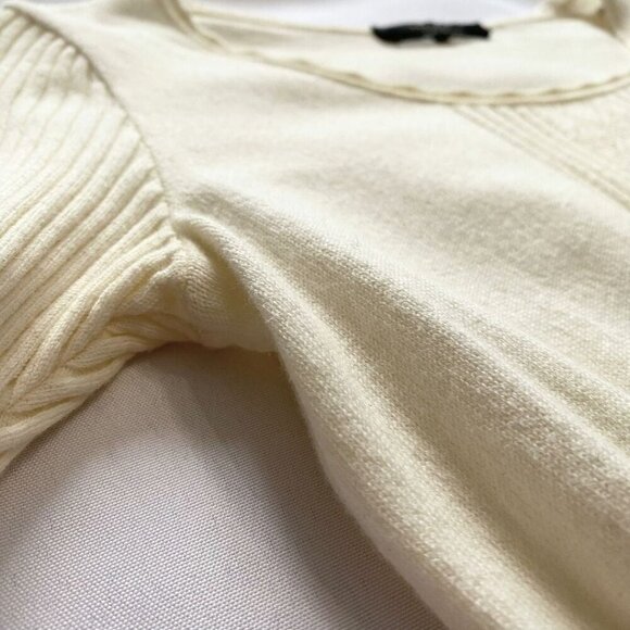 MAXMARA WEEKEND CREAM KNIT FRONT BOW COQUETTE GIRL TOP -S - Picture 7 of 9